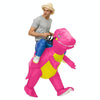 Halloween Dinosaur Inflatable Clothes Polyester 3D Cartoon Doll Clothing, Size:S(80-120cm)(Rose Red Dinosaur)