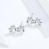 Pet Footprint Sterling Silver Stud Earrings Simple Platinum Plated Earrings