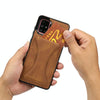 For Samsung Galaxy A71 Ultra-thin Shockproof Protective Case with Holder & Metal Magnetic Function(Brown)