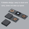 XH-X8 15W 3-in-1 MagSafe Foldable Mini Magnetic Mobile Phone Earphone Watch Wireless Charger(Black)