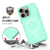 For iPhone 15 Pro Shockproof MagSafe Armor PC Hybrid TPU Phone Case(Mint Green+Grayish Green)