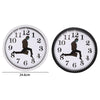 Walking Clock Businessman Briefcase Glass Wall Clock Personality Clock Decoration Round Clock(White)