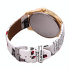 Eiffel Tower + Heart Pattern Leather Strap Quartz Watch for Women(White)