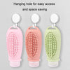 100ml 2 In1 Travel Dispenser Bottle Silicone Portable Massage Brush Shampoo Lotion Divider Bottle(Light Gray)