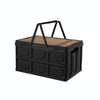 Foldable Outdoor Camping Storage Case Car Storage Box Organizer With Wooden Lid Small Black