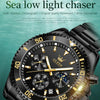 OLEVS 2870 Men Multifunctional Chronograph Three Eyes Waterproof Quartz Watch(Black)