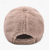 Women Autumn and Winter Thickened Rabbit Fur Plush Baseball Cap Curved Brim Warm Cap, Size: Adjustable(White)