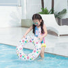 Ice Cream Pattern Inflatable Swimming Ring Thickening Water Ring Lifesaving Ring Suitable for Teenager, Size: 80cm (Pink)