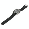 Fashion 3 Dial Quartz Wrist Calendar Watch with Silicone Strap (Black)