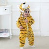Babies Cartoon Animal Shape Flannel Jumpsuit Romper, Size:90CM(Tiger)