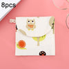 8pcs Cotton and Linen Sanitary Napkin Storage Bag Handy Clutch Bag(Owl)