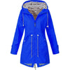 Women Waterproof Rain Jacket Hooded Raincoat, Size:XL(Blue)