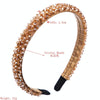 Handmade Fine-edged Fabric Headband Crystal Headband(Khaki)