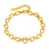 OPK GS1529 Stainless Steel Heart With Zirconia Bracelet, Color: Gold