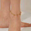 OPK GZ189 Stainless Steel Dragonfly Pendant Anklets(Gold)