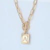 A-Z Alphabet Pendant Necklace 26 Letters OT Clasp Necklace Collar Chain Jewelry Gifts, Style: A