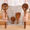 Non-Stick Pot Wood Spoon Teak Scoop Tableware Bent Spoon