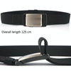 AWMN Metal Nylon Magnetic Buckle Fashion Casual Men Belt, Length: 125cm(Silver Cap Brown)