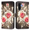 For Samsung Galaxy A56 5G Colored Drawing Pattern Plain Weave Leather Phone Case(Roses On Black)