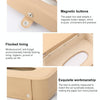 Car Litchi Texture Hanging Tissue Box Sun Visor Card Storage Clip(Beige)