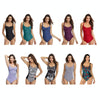 DS02 Ladies Suspender Conservative Triangle One-Piece Swimsuit With Chest Pad, Size: L(Black Flower)