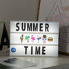 Alphabet Handmade Puzzle Light Box Decoration Night Light Home Decoration with Black and White Card(Black box white strip)