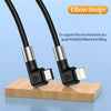 A9 30W USB-C/Type-C to 8 Pin Double Elbow Data Cable, Length:0.5m