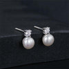 S925 Sterling Silver Platinum-plated Moissanite Pearl Earrings, Size: 0.5 Carat