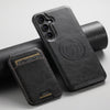 For Samsung Galaxy S25+ 5G Suteni H15  Oil Eax Leather Detachable Wallet Back Phone Case(Black)