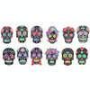 1 Sets Children Colorful Skull Head Halloween Scratch Painting DIY Ornaments Flower Skull Sticker(12 PCS / Set)