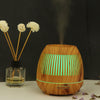 400ml Hollow-out LED Humidifier Wood Grain Air Purifier Aromatherapy Machine Automatic Alcohol Sprayer with Colorful LED Light, Plug Specification:US Plug(Light Brown)