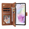 For Samsung Galaxy A26 5G Multifunctional Frosted Zipper Wallet Leather Phone Case(Brown)