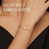 MSB007 Sterling Silver S925 White Gold Plated Zircon Moissanite Simple Bracelet