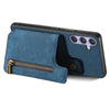 For Samsung Galaxy S25 5G Retro Leather Zipper Wallet Back Phone Case(Blue)
