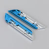 1 Pair Car S Line Personalized Aluminum Alloy Decorative Stickers, Size: 11.5 x 2.5 x 0.5cm (Blue)