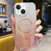 For iPhone 15 Gradient Transparent PC MagSafe Phone Case(Gradient Brown)