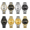 BINBOND B2077 30M Waterproof Quartz Luminous Watch Butterfly Buckle Men's Steel Belt Watch(Full-gold-Gold)