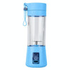 USB Rechargeable Electric Automatic Vegetable Fruit Citrus Orange Juice Maker Cup Mixer Bottle (380ML 2 Blender)(2 Blades  Blue)