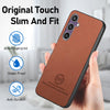 For Samsung Galaxy S23 FE 5G Twill Fabric Leather Skin Back Phone Case(Brown)