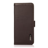 For Samsung Galaxy A36 KHAZNEH Side-Magnetic Litchi Genuine Leather RFID Phone Case(Brown)