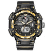 SMAEL 8045 Outdoor Waterproof Time Sports Luminous Dual Display Watch(Black Gold)
