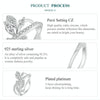 BSR453-6 S925 Sterling Silver White Gold Plated Zircon Luxury Leaf Ring