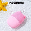 F35 Household Waterproof Electric Silicone Facial Cleanser Ultrasonic Massage Vibrating Facial Cleanser(Pink)