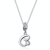 S925 Sterling Silver 26 English Letter Pendant DIY Bracelet Necklace Accessories, Style:C