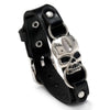 Simple Skull Leather Bracelet Personalized Trendy Street Hand Jewelry(Black)