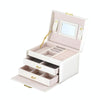 Simple Portable Jewelry Box Earrings Ring Storage Consolidation Box with Drawers, Size : 17.5 x 14 x 13cm(White)