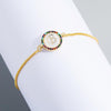 English Letter Bracelet Couple Girlfriends DIY Bracelet Men Women Micro Inlaid Zircon Rainbow Bracelet(B)