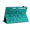 For Samsung Galaxy Tab S9 / S9 FE Lily Embossed Leather Tablet Case(Green)