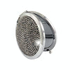 Diamond-encrusted Metal Double Side Folding Mini Portable Round Small Makeup Mirror(Bright Black)