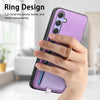 For Samsung Galaxy A24 5G Retro Cross Leather Ring Side Insert Card Bag MagSafe Phone Case(Purple)